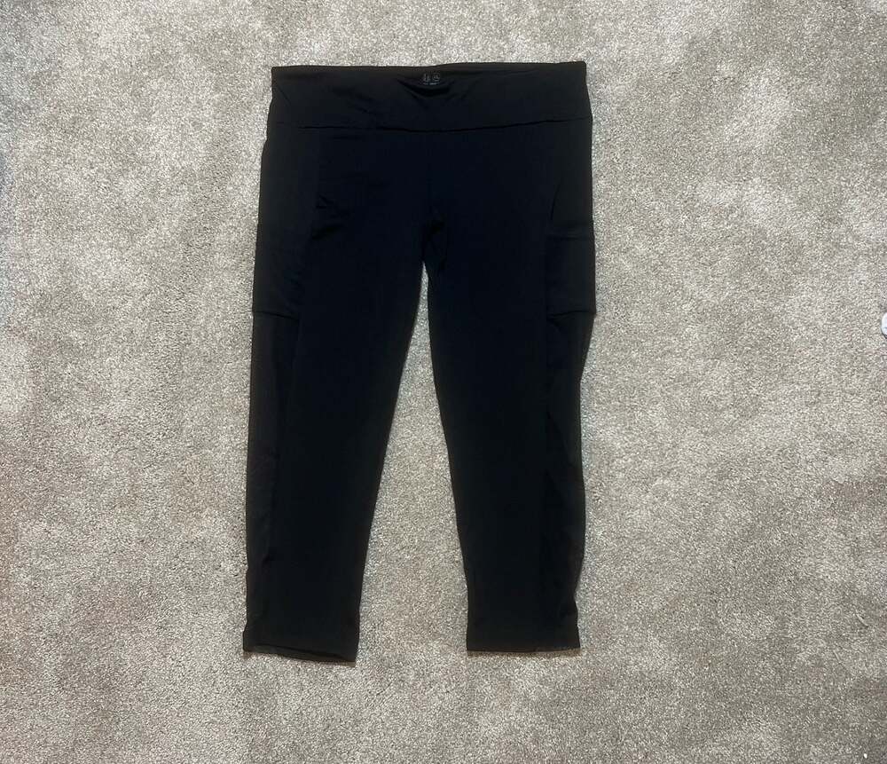 GHD Black Mesh Side Pocket Crop Leggings XL
